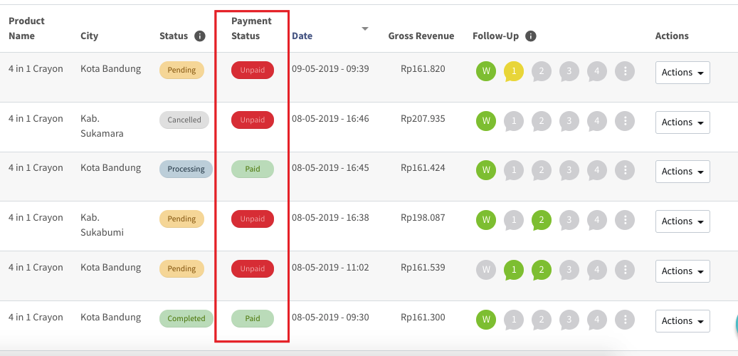 Status paying